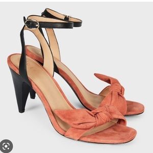 Joie coral/orange and black heels